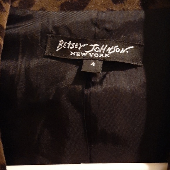 Betsey Johnson vintage blazer leopard print velvet - Picture 2 of 3